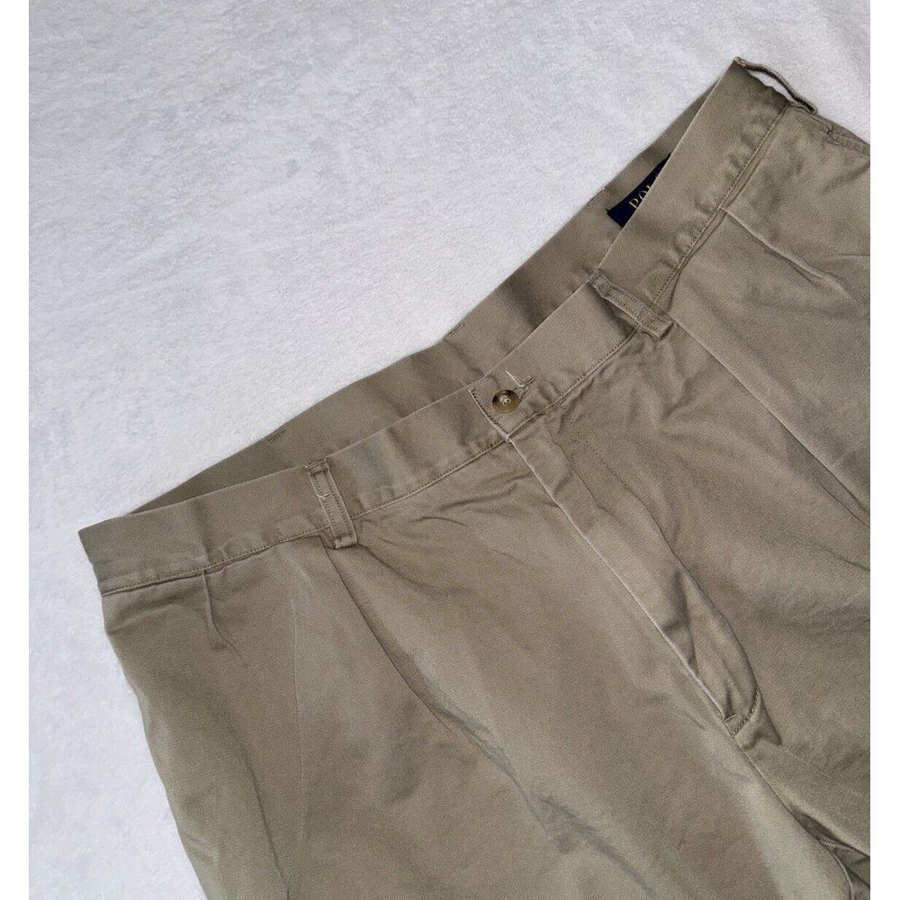 Polo Ralph Lauren Shorts Mens 38" 9" Inseam TAN Pleated Chino Cotton ~ EXCELLENT